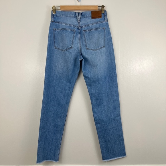 J. Crew Point Sur High Rise Retro Denim Distressed Light Wash Raw Hem Size 26 - Picture 7 of 16